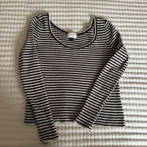 Universal Thread Black Striped Long Sleeve Top